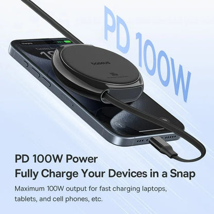 Καλώδιο Δεδομένων και Φόρτισης USB-C - USB-C Baseus Pathfinder Retractable, 100W, 1m, Μαύρο P10368400111-00