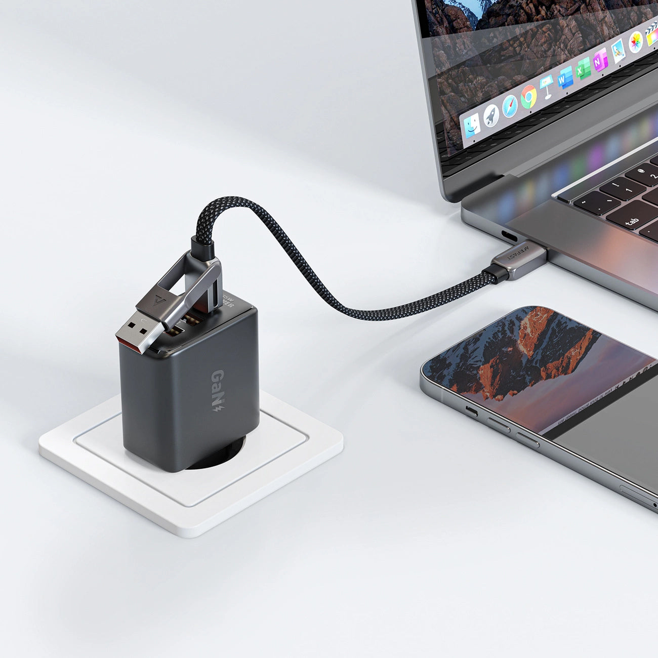 Καλώδιο Δεδομένων και Φόρτισης USB-C - USB-A / USB-C Acefast C13-05, 60W, 0.2m, Μαύρο