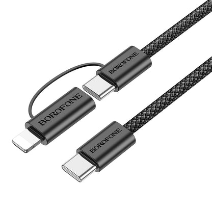 Καλώδιο Δεδομένων και Φόρτισης USB-C - Lightning / USB-C Borofone BX104 Primo 2in1, 60W, 1m, Μαύρο
