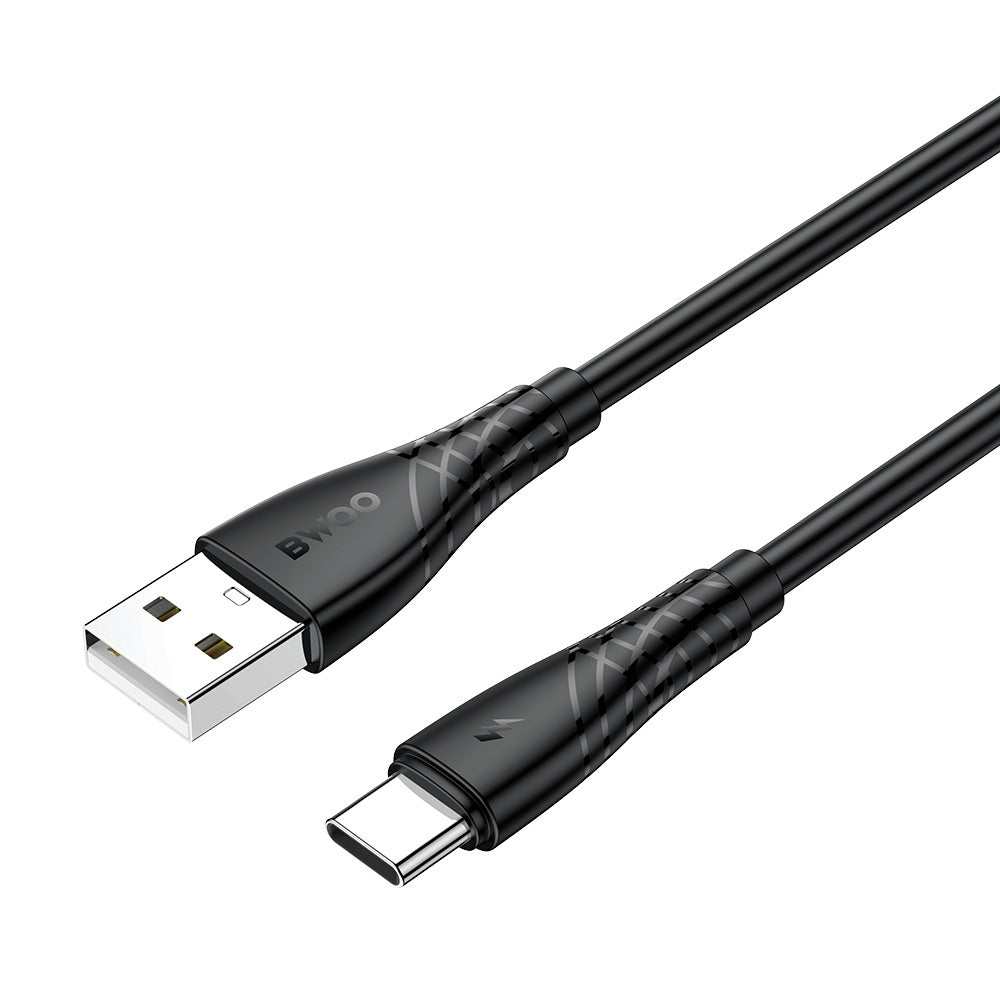Καλώδιο Δεδομένων και Φόρτισης USB-A - USB-C BWOO BO-X318C, 27W, 1m, Μαύρο