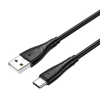 Καλώδιο Δεδομένων και Φόρτισης USB-A - USB-C BWOO BO-X318C, 27W, 1m, Μαύρο