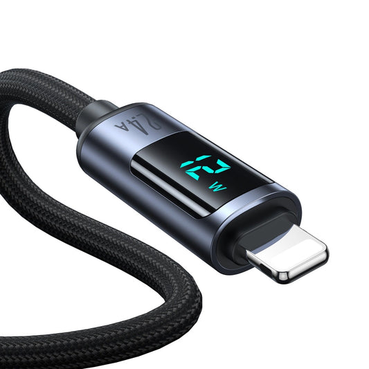 Καλώδιο Δεδομένων και Φόρτισης USB-A - Lightning Joyroom S-A16 Prism Display, 12W, 1.2m, Μαύρο