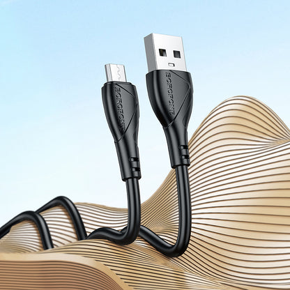 Καλώδιο Δεδομένων και Φόρτισης USB-A - microUSB Borofone BX121 Energy, 18W, 1m, Μαύρο