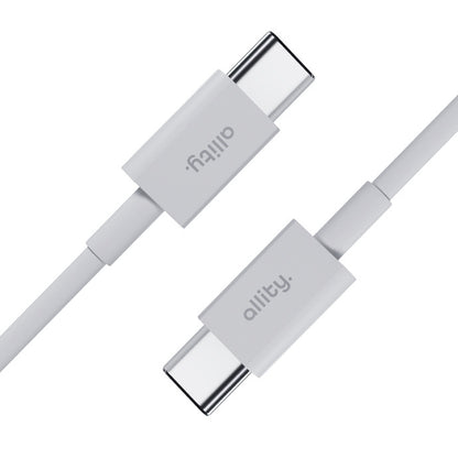 Καλώδιο Δεδομένων και Φόρτισης USB-C - USB-C Allity. AUC-03, 100W, 2m, Λευκό