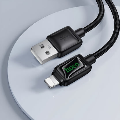 USB-A to Lightning Data and Charging Cable HOCO U146, 12W, 1.2m, Black