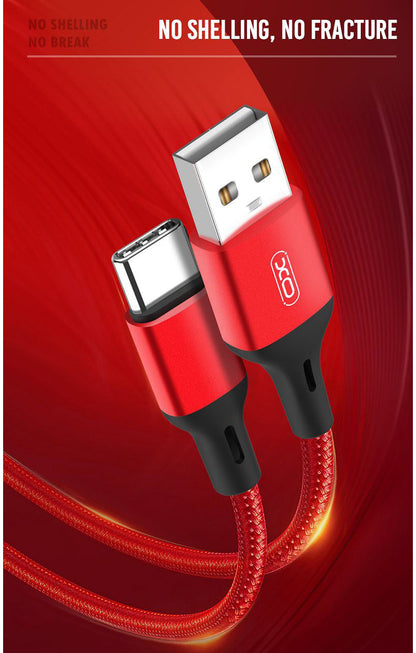 Καλώδιο Δεδομένων και Φόρτισης USB-A - USB-C XO Design NB143, 18W, 2m, Κόκκινο