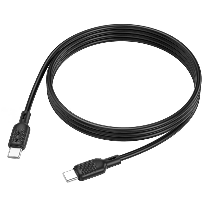 Καλώδιο Δεδομένων και Φόρτισης USB-C - USB-C Borofone BX113 Lenny, 60W, 1μ, Μαύρο