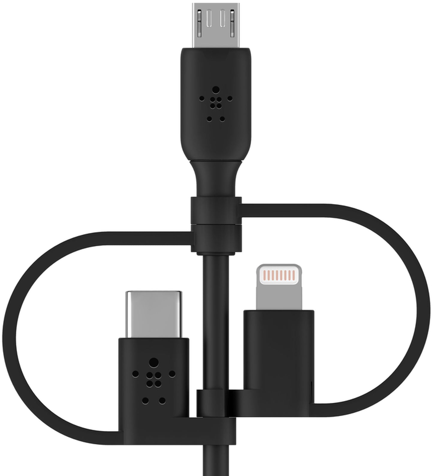 Καλώδιο Δεδομένων και Φόρτισης USB-A - Lightning / microUSB / USB-C Belkin BoostCharge, 1μ, Μαύρο CAC001bt1MBK