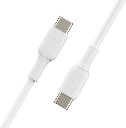 Καλώδιο Δεδομένων και Φόρτισης USB-C - USB-C Belkin BoostCharge, 60W, 1μ, Σετ 2 τεμαχίων, Λευκό CAB003bt1MWH2PK