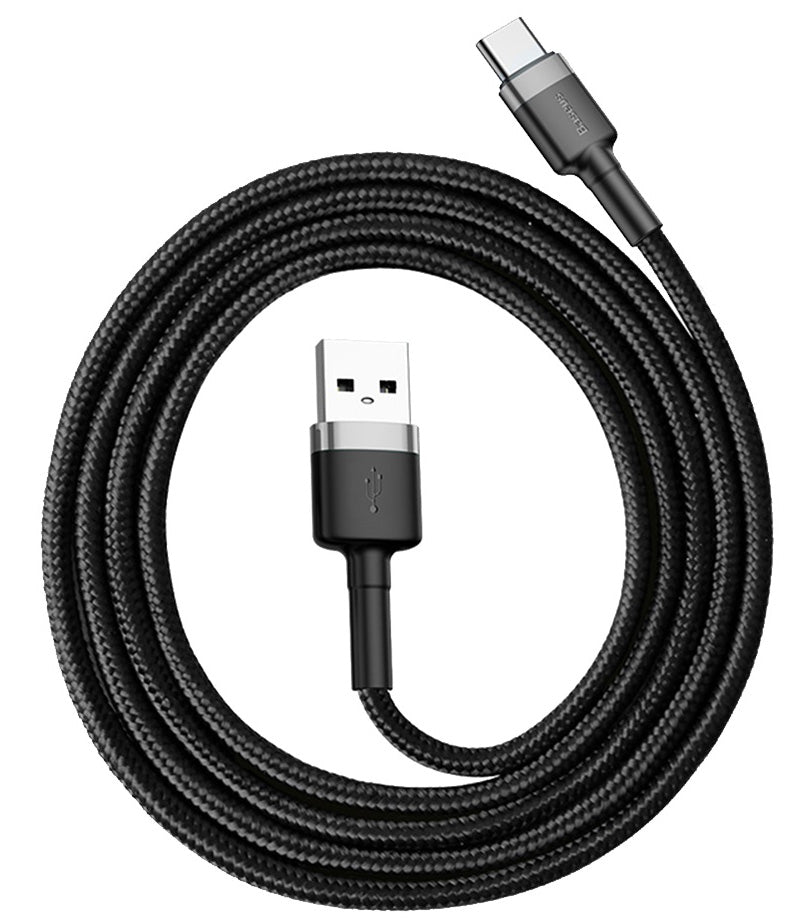 Καλώδιο δεδομένων και φόρτισης USB-A - USB-C Baseus Cafule, 60W, 1m, γκρι CATKLF-BG1 CATKLF-BG1