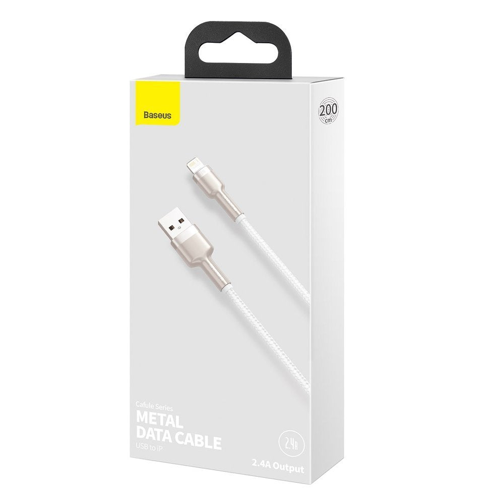 Καλώδιο δεδομένων και φόρτισης USB-A - Lightning Baseus Cafule Metal Series, 18W, 1m, λευκό CALJK-A02