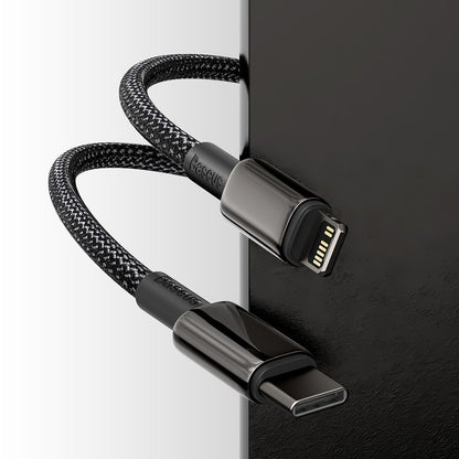 Καλώδιο δεδομένων και φόρτισης USB-C - Lightning Baseus Tungsten Tungsten Gold, 20W, 1m, μαύρο CATLWJ-01 CATLWJ-01