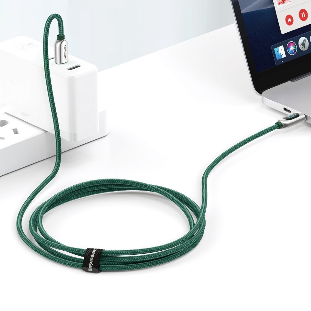 Καλώδιο δεδομένων και φόρτισης USB-C - USB-C Baseus Display Fast Charging, 100W, 1m, πράσινο CATSK-B06