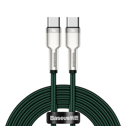 Καλώδιο δεδομένων και φόρτισης USB-C - USB-C Baseus Cafule Metal Series, 100W, 2m, πράσινο CATJK-D06