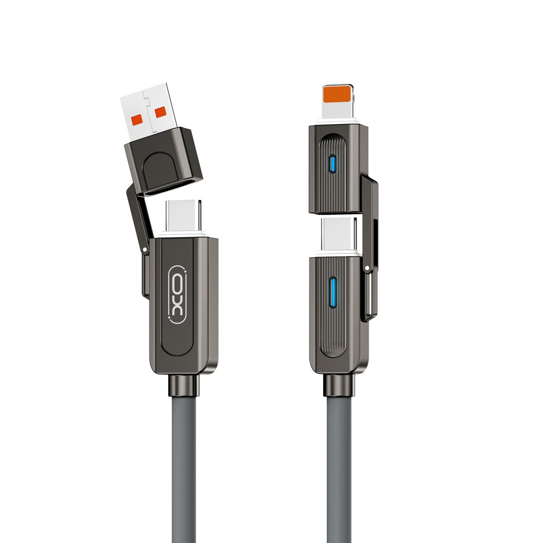 Καλώδιο δεδομένων και φόρτισης USB-C / USB-A - USB-C / Lightning XO Design NB275 2in1, 60W, 1m, Μαύρο 