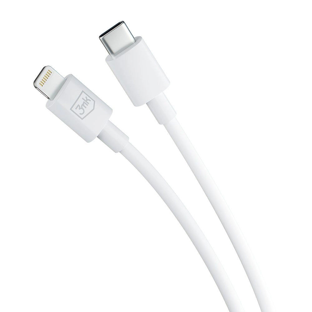 Καλώδιο δεδομένων και φόρτισης USB-C - Lightning 3MK Hyper, 20W, 1,2m, λευκό 