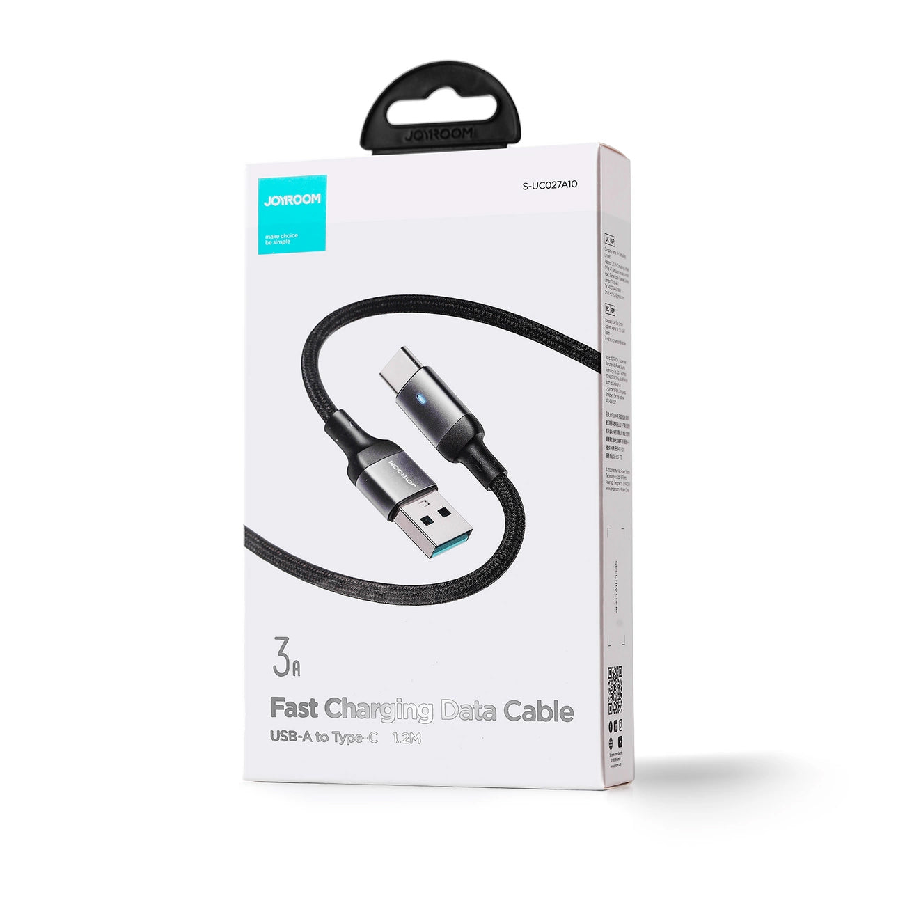 Καλώδιο Δεδομένων και Φόρτισης USB-A - USB-C Joyroom A10, 18W, 1.2m, Μαύρο