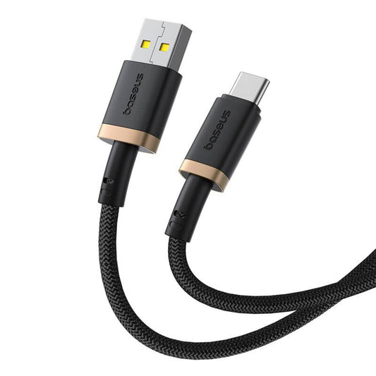Καλώδιο Δεδομένων και Φόρτισης USB-A - USB-C Baseus Dura Series, 60W, 1m, Χρυσό P10377802U01-00