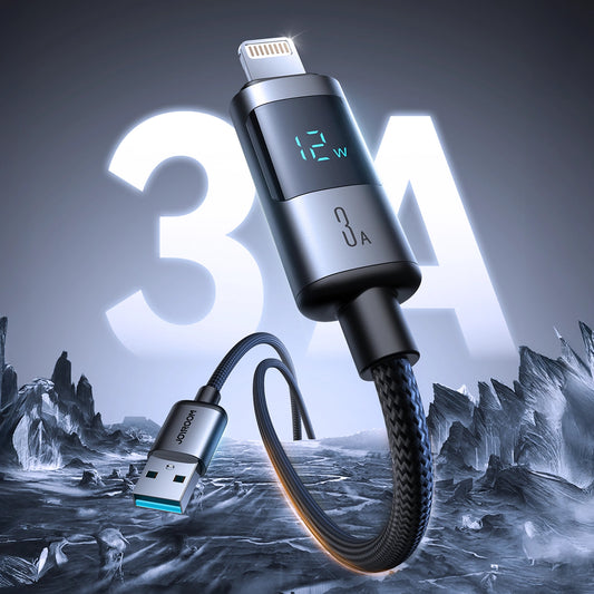 Καλώδιο Δεδομένων και Φόρτισης USB-A - Lightning Joyroom S-A16 Pro Prism Display, 12W, 1.2m, Μαύρο