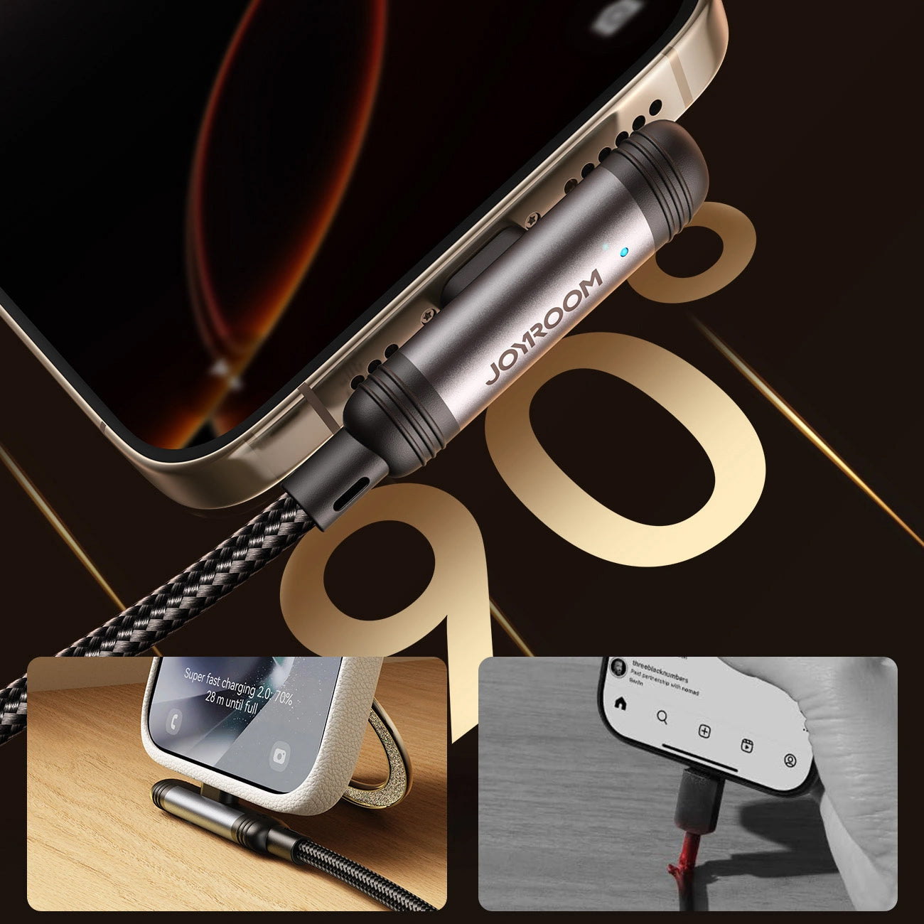 Καλώδιο Δεδομένων και Φόρτισης USB-A - Lightning Joyroom S-A56 EnjoyX Angled, 18W, 1.2m, Μαύρο