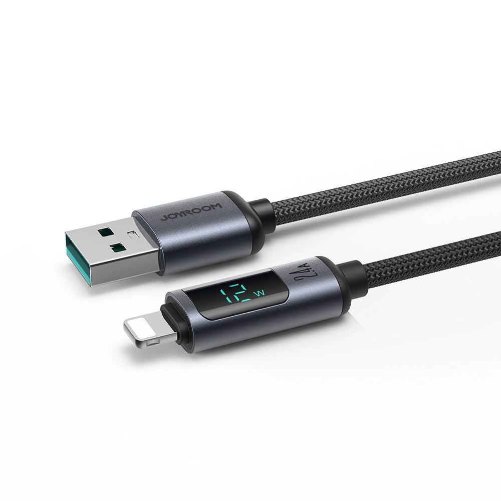 Καλώδιο Δεδομένων και Φόρτισης USB-A - Lightning Joyroom S-A16 Prism Display, 12W, 1.2m, Μαύρο