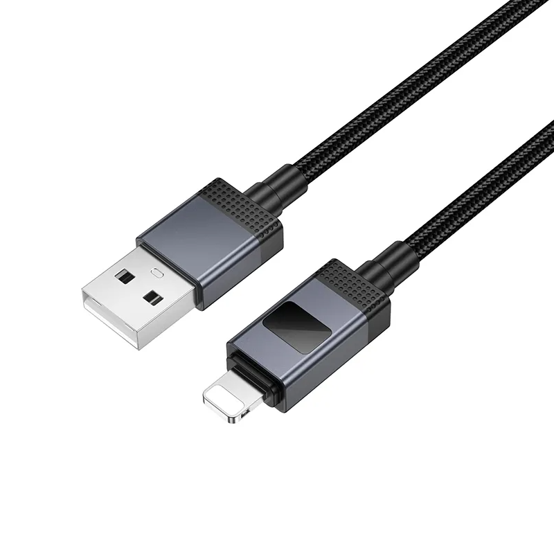 Καλώδιο Δεδομένων και Φόρτισης USB-A - Lightning HOCO X118 Display, 12W, 1m, Μαύρο
