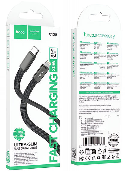 Καλώδιο Δεδομένων και Φόρτισης USB-C - Lightning HOCO X125, 30W, 1m, Μαύρο