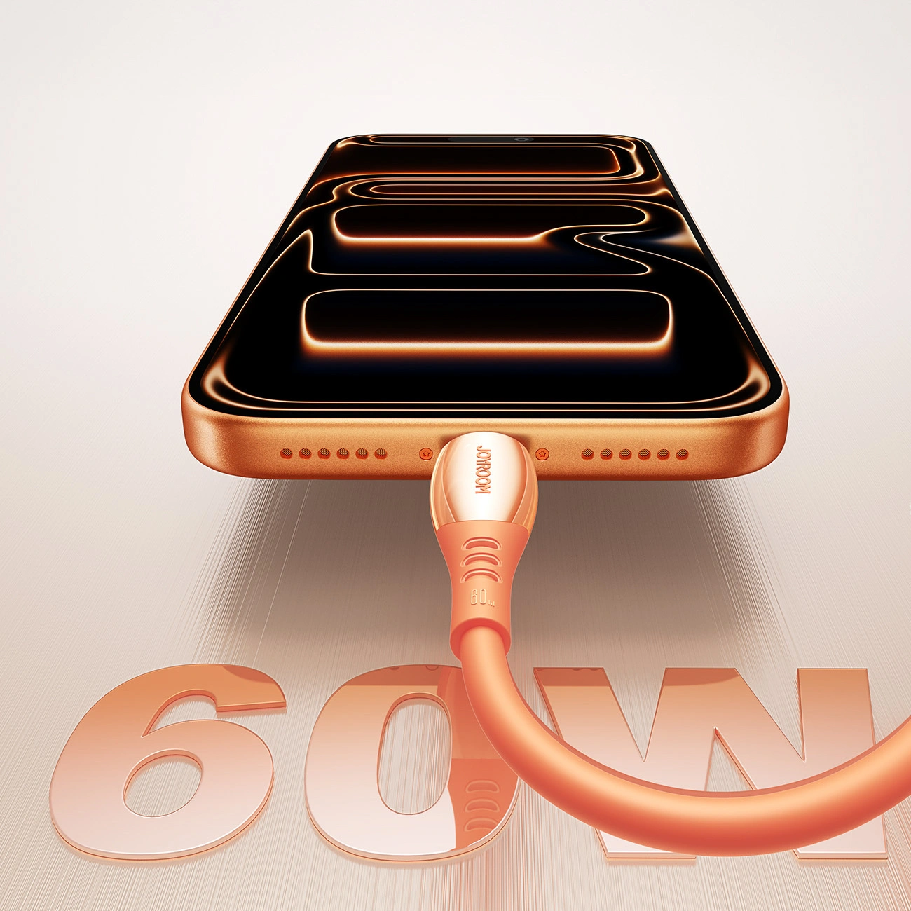 Καλώδιο Δεδομένων και Φόρτισης USB-C - USB-C Joyroom S-A59 Vibrant, 60W, 1.2m, Πορτοκαλί