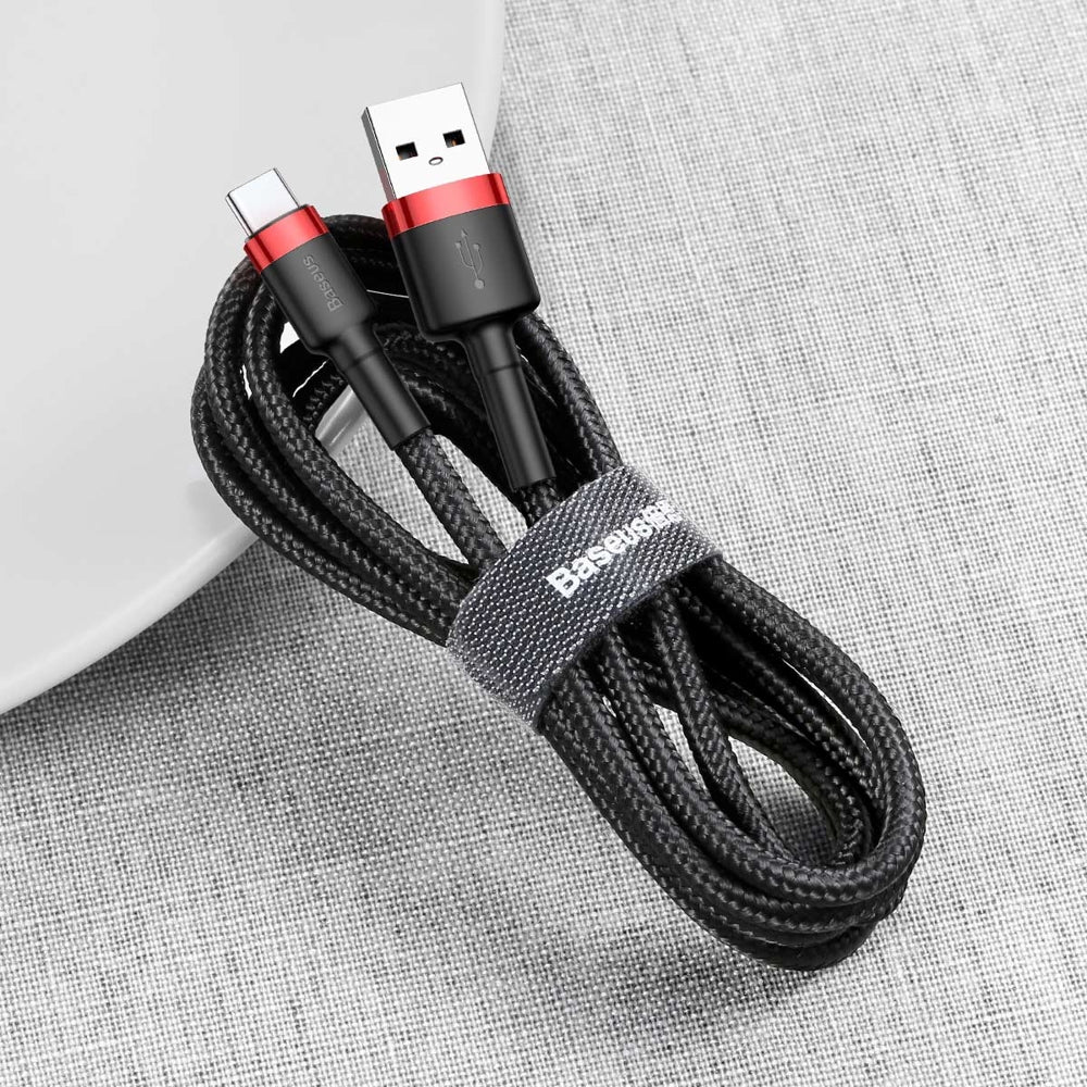 Καλώδιο δεδομένων και φόρτισης USB-A - USB-C Baseus Cafule, 60W, 1m, κόκκινο CATKLF-B91