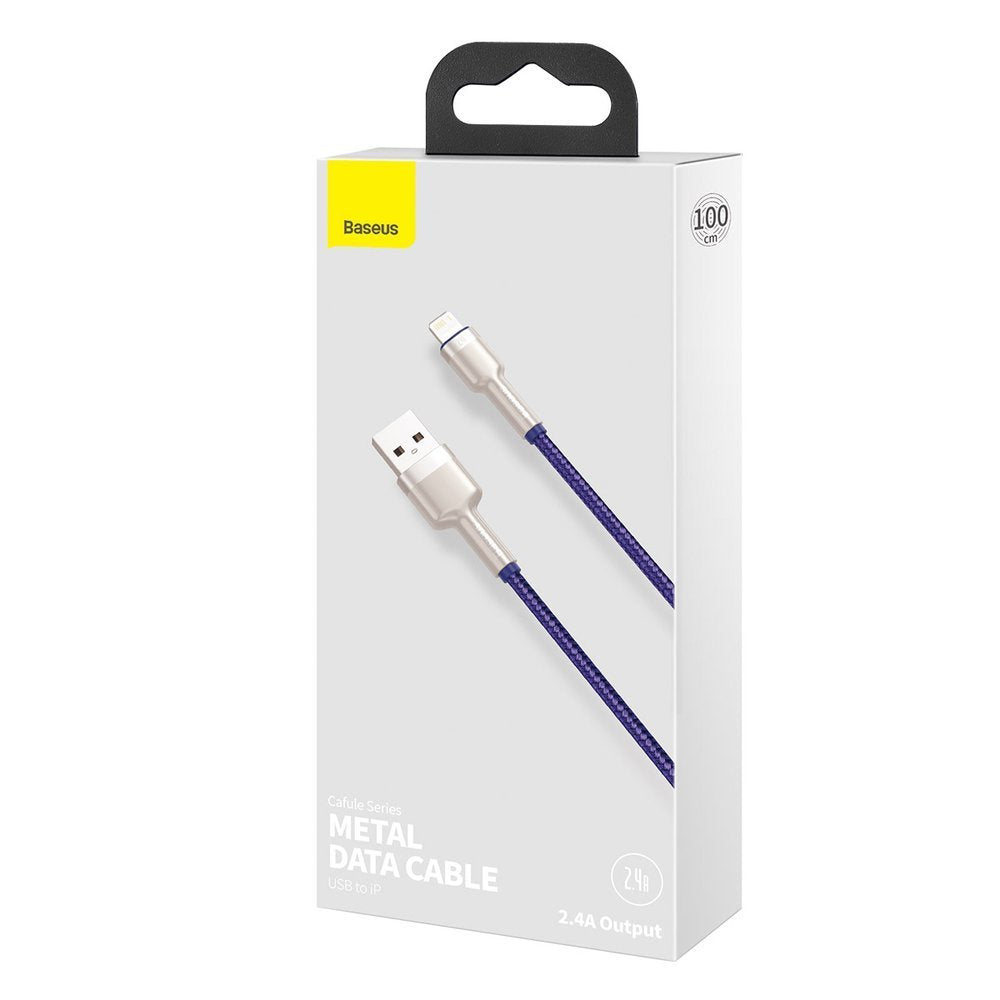 Καλώδιο δεδομένων και φόρτισης USB-A - Lightning Baseus Cafule Metal Series, 18W, 1m, μωβ CALJK-A05