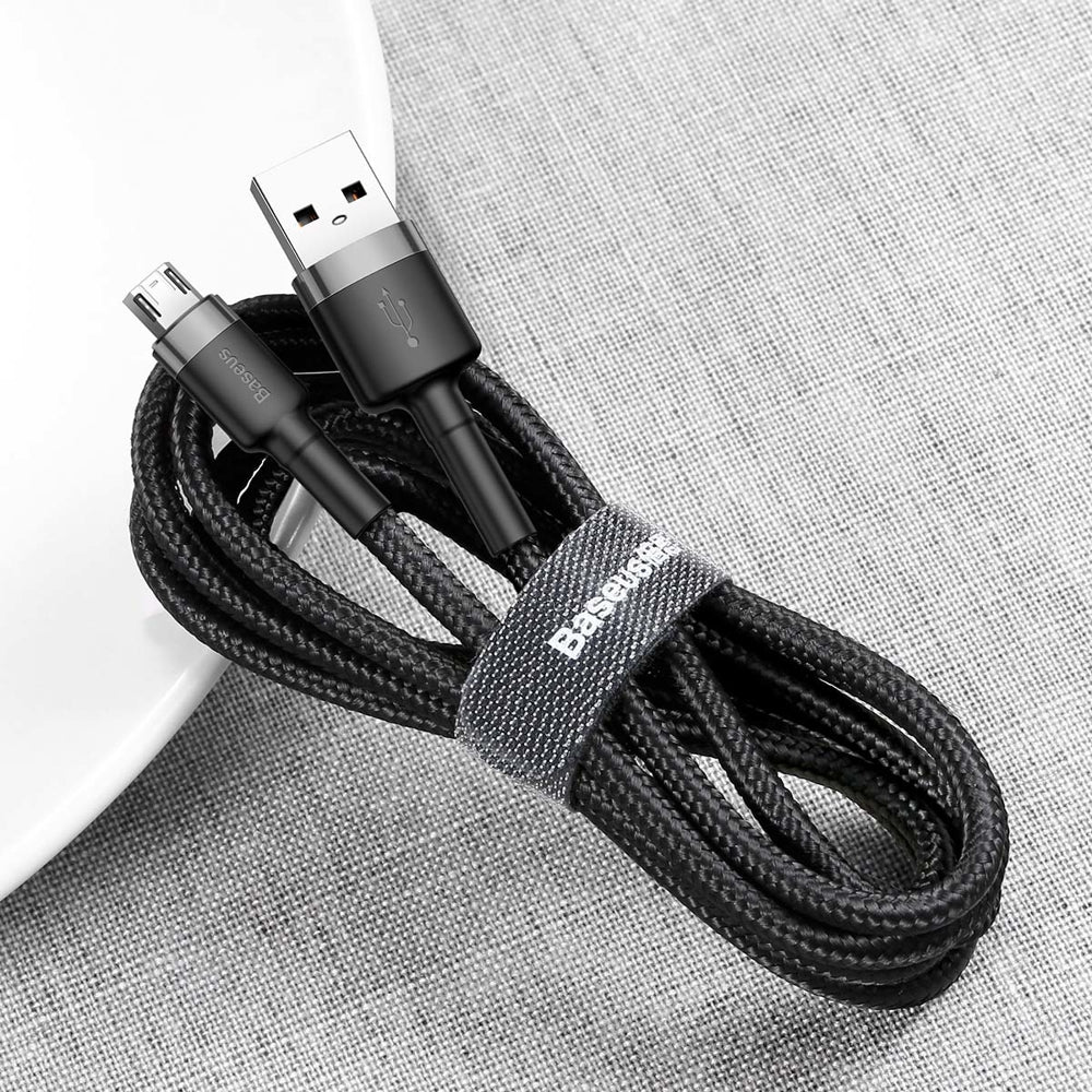 Καλώδιο δεδομένων και φόρτισης USB-A - microUSB Baseus Cafule, 18W, 1m, γκρι CAMKLF-BG1