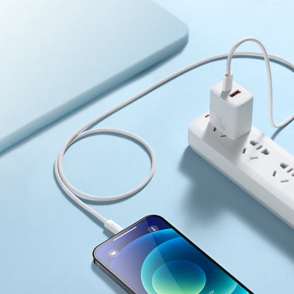 Καλώδιο δεδομένων και φόρτισης USB-C - Lightning Baseus Dynamic Fast Charging, 20W, 1m, λευκό CALD000002