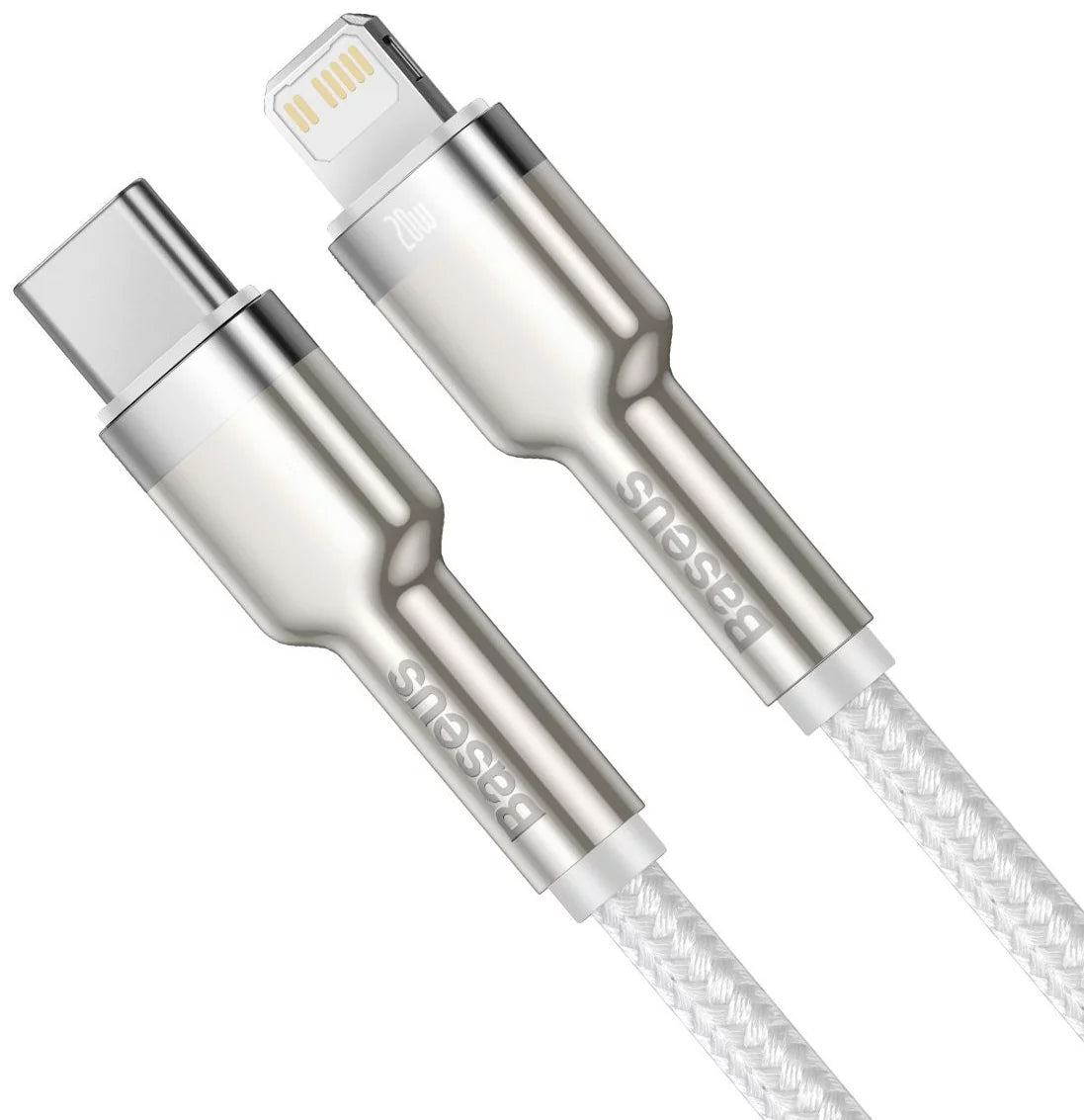 Καλώδιο δεδομένων και φόρτισης USB-C - Lightning Baseus Cafule Metal Series, 20W, 1m, λευκό CATLJK-A02