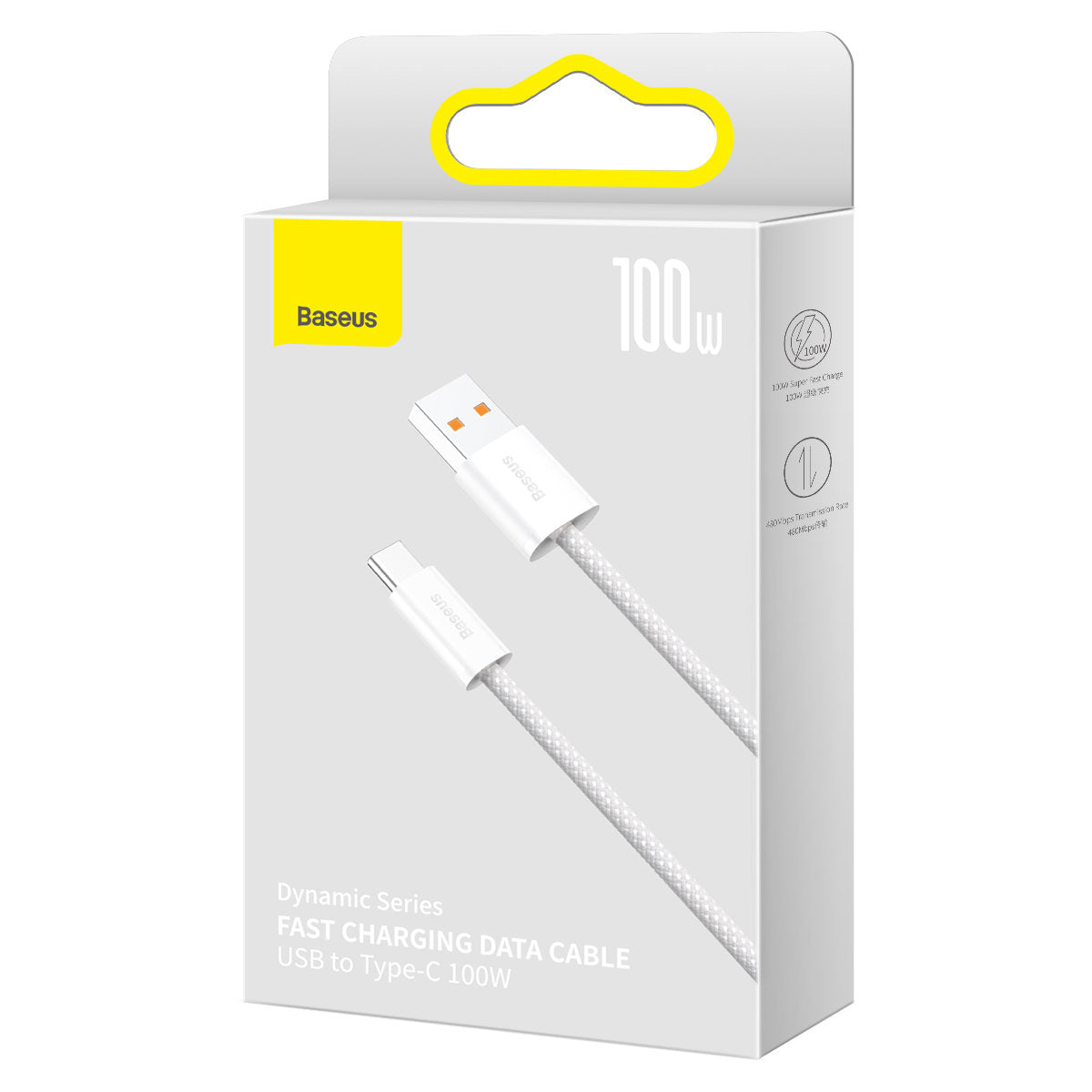 Καλώδιο δεδομένων και φόρτισης USB-A - USB-C Baseus Dynamic Series, 100W, 2m, λευκό CALD000702