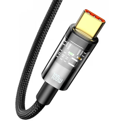 Καλώδιο δεδομένων και φόρτισης USB-A σε USB-C Baseus Explorer, 100W, 1m, μαύρο CATS000201 