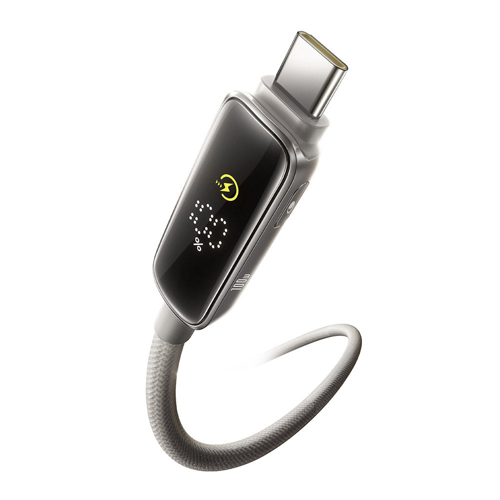 Καλώδιο Δεδομένων και Φόρτισης USB-C - USB-C Baseus Vipow Display, 100W, 1m, Γκρι P10381802851-00