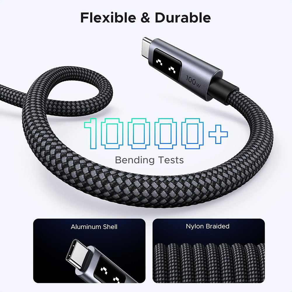 Καλώδιο Δεδομένων και Φόρτισης USB-C - USB-C UGREEN L509, 100W, 1m, Γκρι