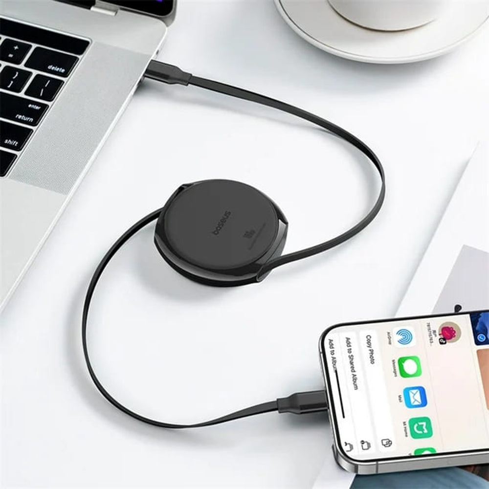 Καλώδιο Δεδομένων και Φόρτισης USB-C - USB-C Baseus Pathfinder Retractable, 100W, 1m, Μαύρο P10368400111-00
