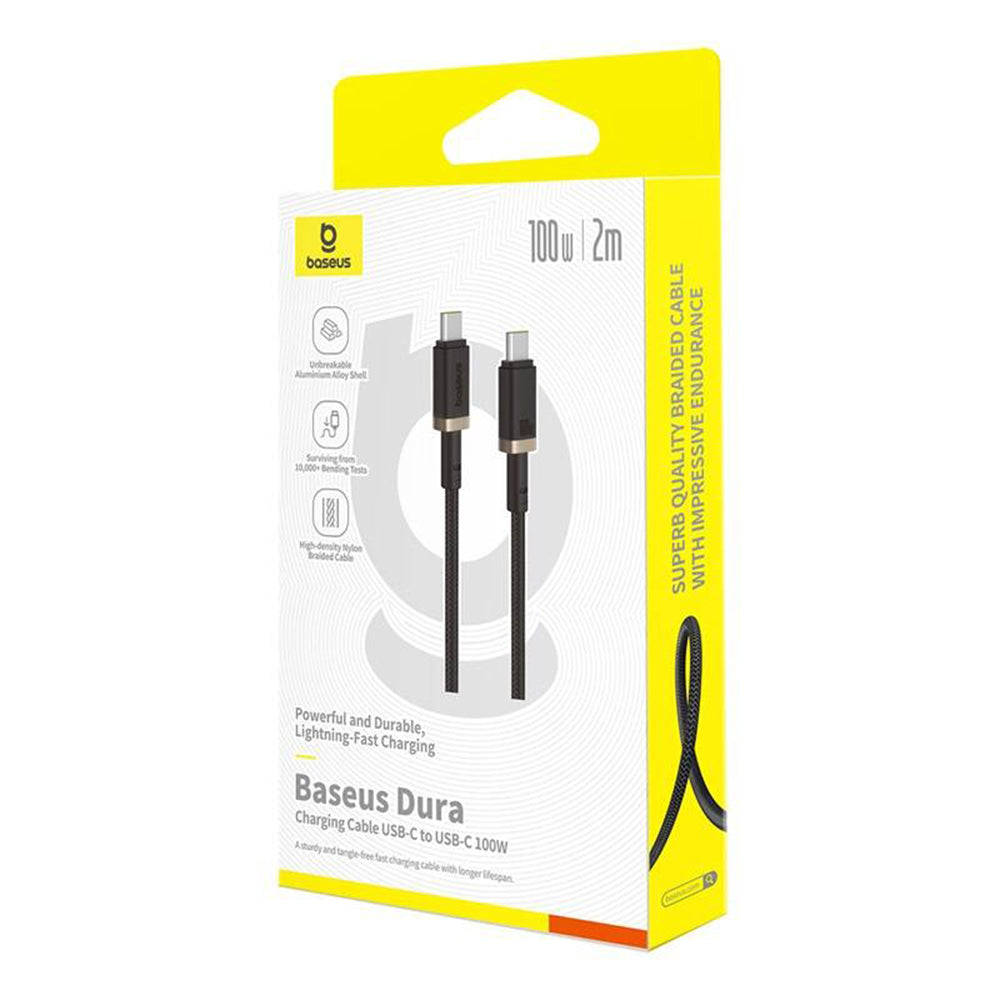 Καλώδιο Δεδομένων και Φόρτισης USB-C - USB-C Baseus Dura Series, 100W, 2m, Χρυσό P10377803U01-03