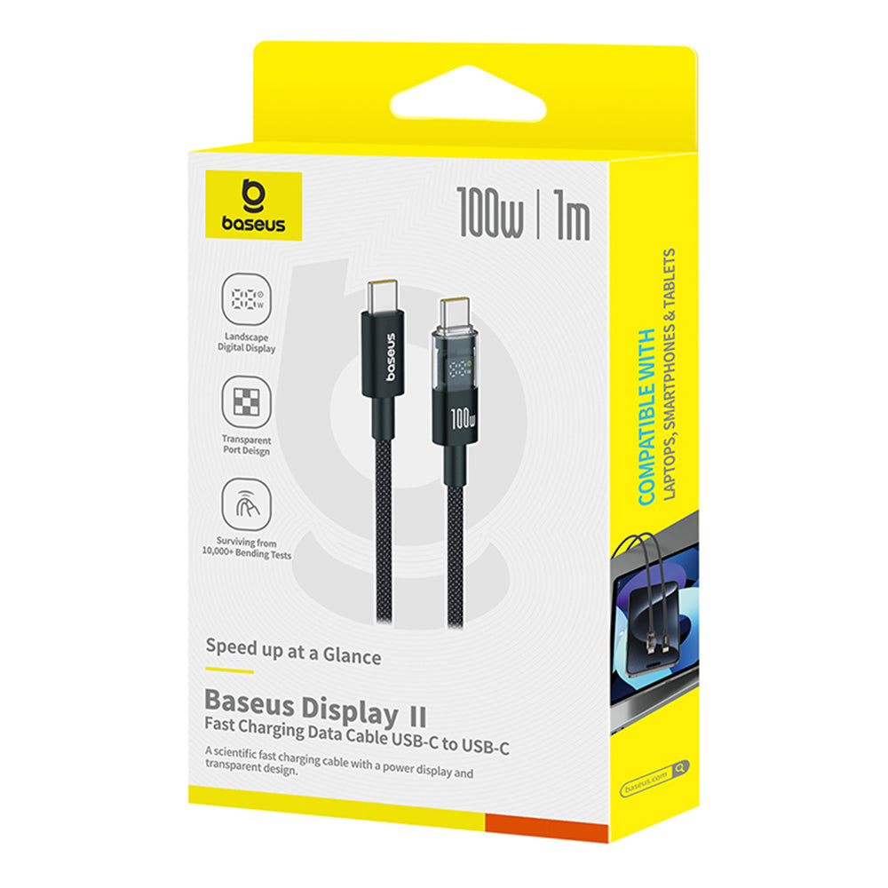 Καλώδιο Δεδομένων και Φόρτισης USB-C - USB-C Baseus Display 2, 100W, 1m, Μαύρο P10382702121-00