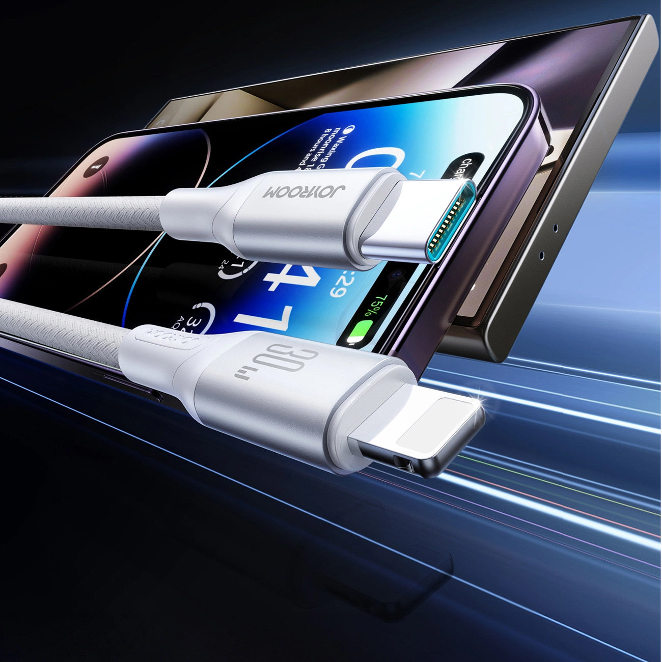 Καλώδιο Δεδομένων και Φόρτισης USB-C - Lightning Joyroom S-A28 Flash, 30W, 2m, Λευκό
