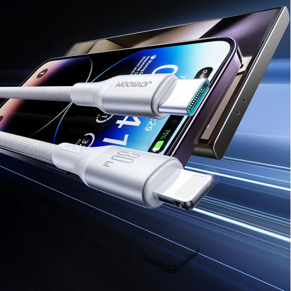 Καλώδιο Δεδομένων και Φόρτισης USB-C - Lightning Joyroom S-A28 Flash, 30W, 2m, Λευκό
