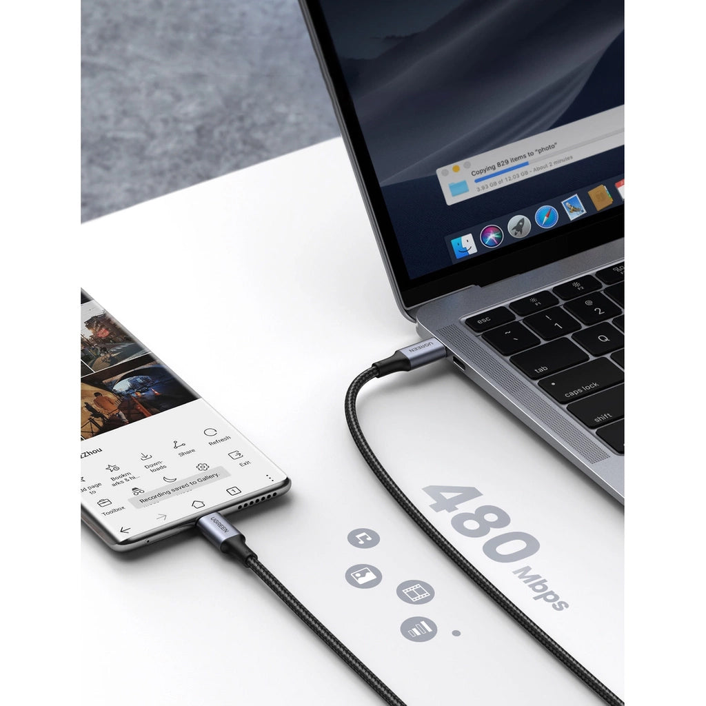 Καλώδιο Δεδομένων και Φόρτισης USB-C - USB-C UGREEN US316, 100W, 0.5m, Γκρι