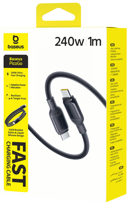 Καλώδιο Δεδομένων και Φόρτισης USB-C - USB-C Baseus PicoGo II, 240W, 1m, Μαύρο E0423300