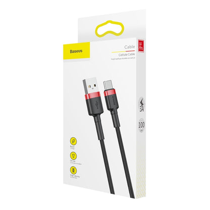 Καλώδιο δεδομένων και φόρτισης USB-A - USB-C Baseus Cafule, 60W, 1m, κόκκινο CATKLF-B91