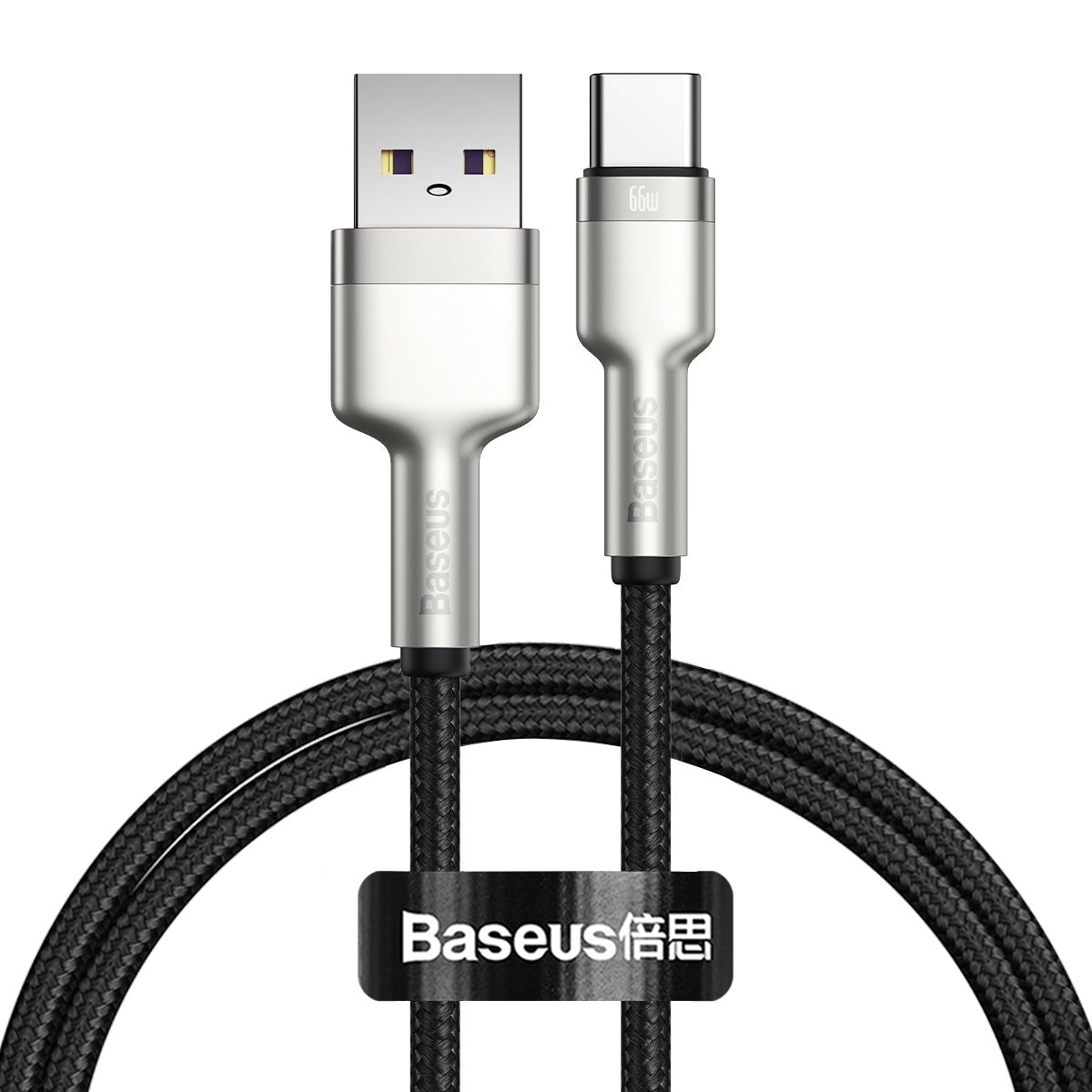 Καλώδιο δεδομένων και φόρτισης USB-A - USB-C Baseus Cafule Metal Series, 66W, 1m, μαύρο CAKF000101 CAKF000101