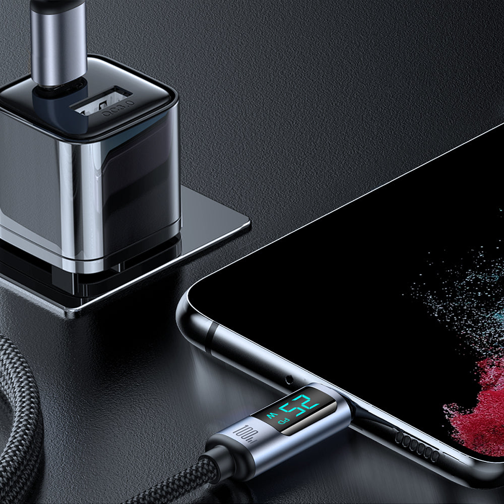Καλώδιο Δεδομένων και Φόρτισης USB-C - USB-C Joyroom S-A16 Prism Display, 100W, 1.2m, Μαύρο