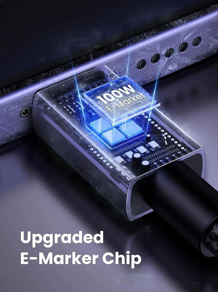 Καλώδιο Δεδομένων και Φόρτισης USB-C - USB-C UGREEN L512, 100W, 3m, Γκρι