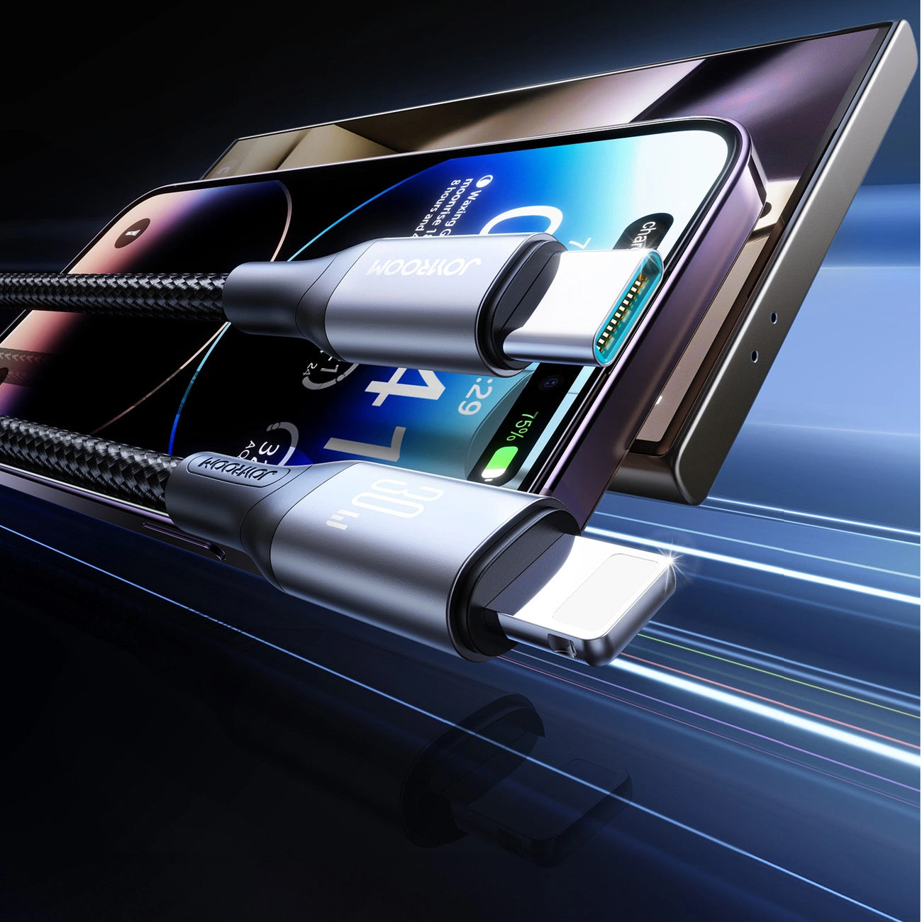Καλώδιο Δεδομένων και Φόρτισης USB-C - Lightning Joyroom S-A28 Flash, 30W, 1m, Μαύρο