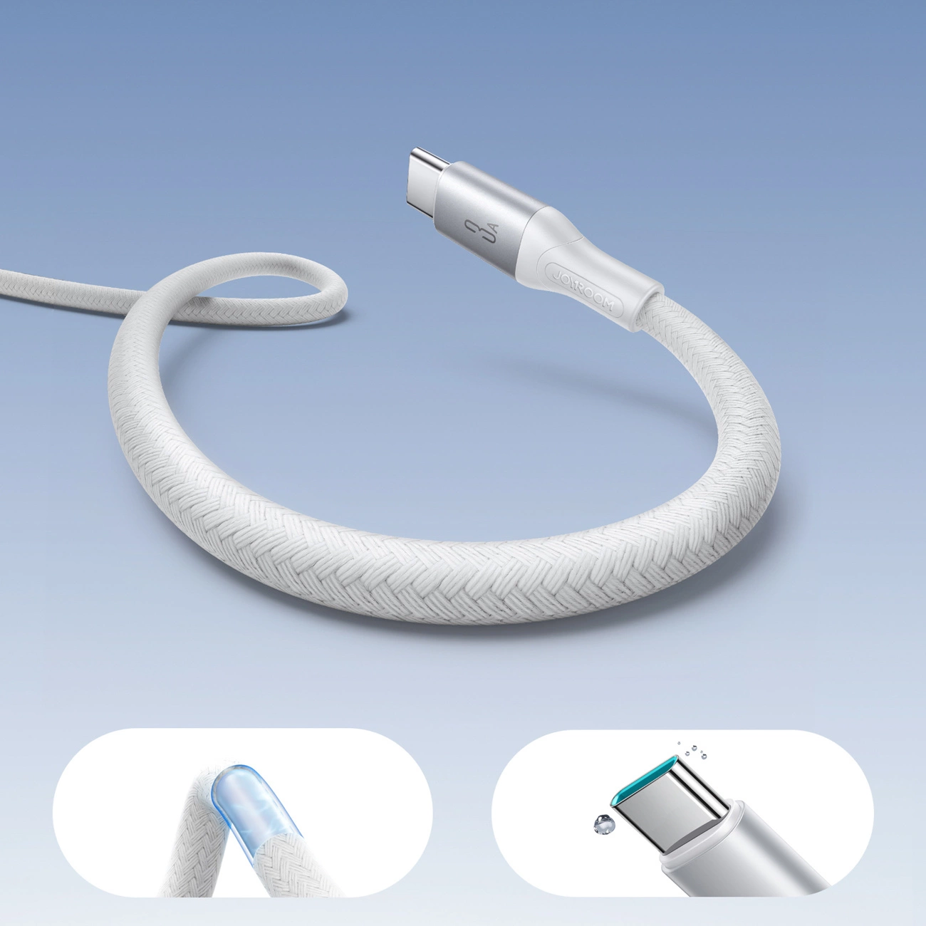 Καλώδιο Δεδομένων και Φόρτισης USB-A - USB-C Joyroom S-A28 Flash, 18W, 1m, Λευκό